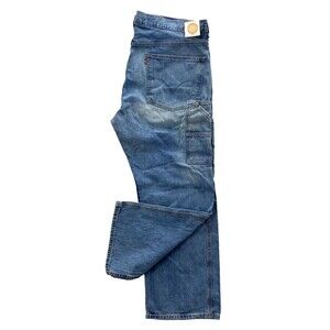 Levi's Jeans Men's 40x30 Blue Carpenter Loose Straight Leg Distressed Y2K Denim